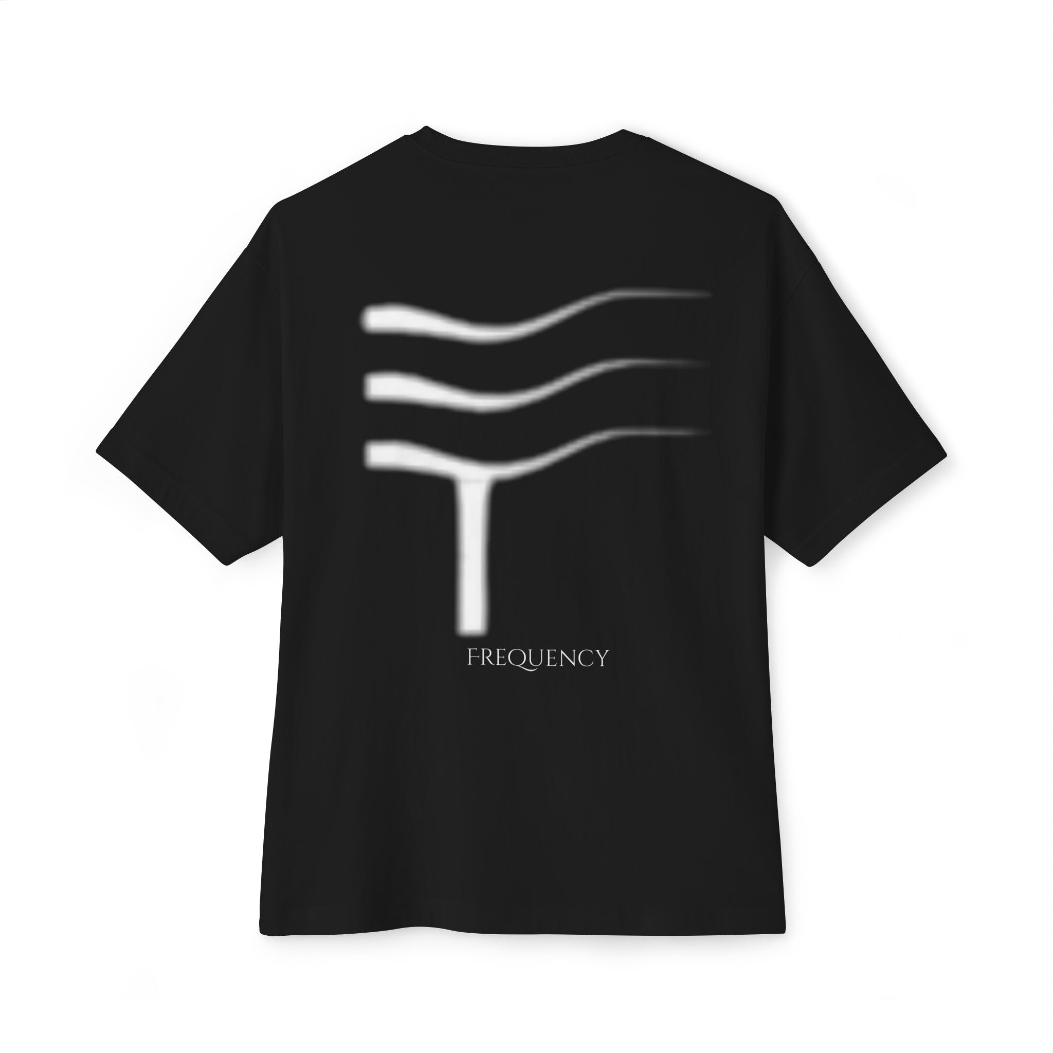 Frequency Graphic Tee — Minimalist Wave Back Print Boxy T‑Shirt